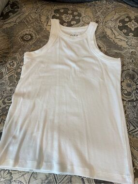LOFT White Ribbed Tank Top